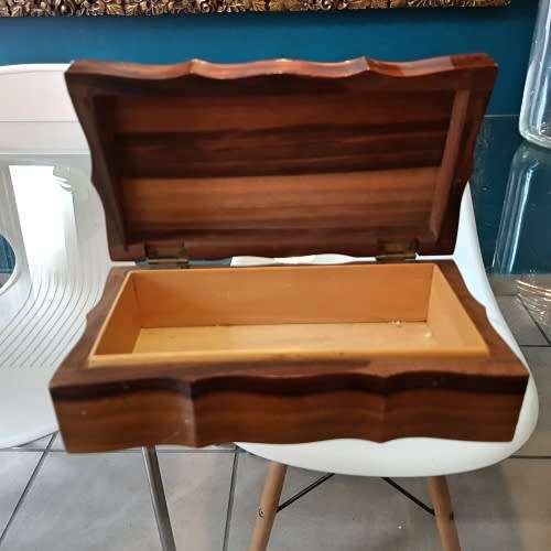 Vintage Hand Crafted African Wood Jewelry Box!!!