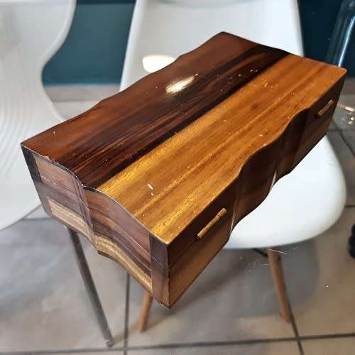 Vintage Hand Crafted African Wood Jewelry Box!!!