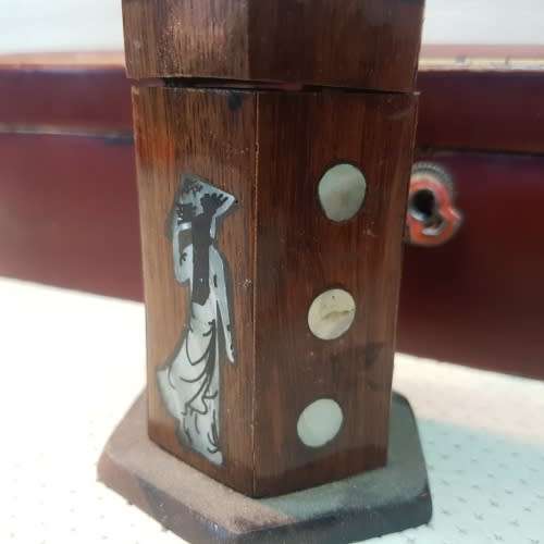 Highly Detailed Oriental Laquered and Inlay Wood Box Combo !!!