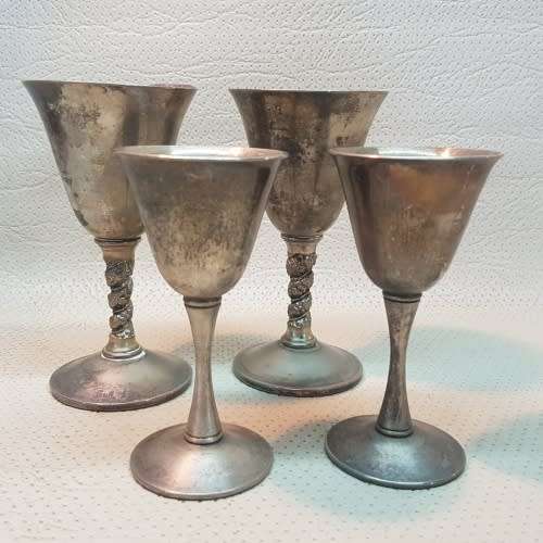 4 Original Silver-plate Goblets (Bid for 4)