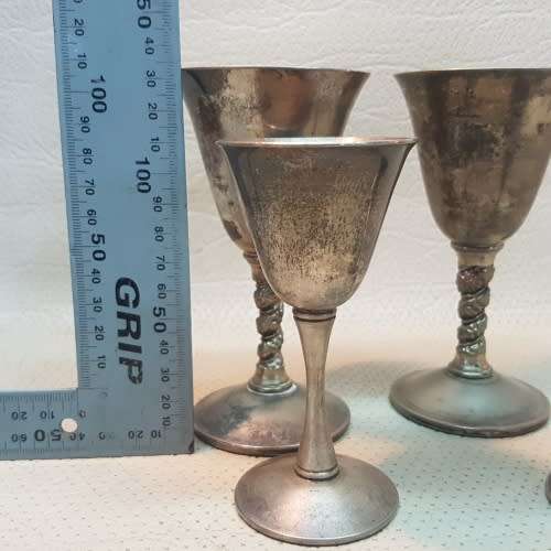 4 Original Silver-plate Goblets (Bid for 4)