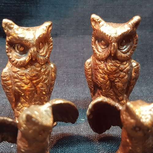 4 Solid Copper Owl Miniatures!!! (Bid for 4)