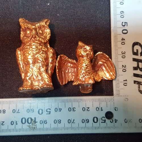 4 Solid Copper Owl Miniatures!!! (Bid for 4)