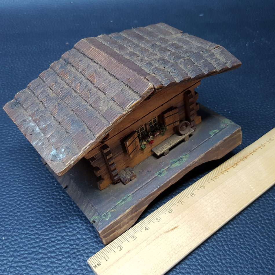 Vintage Swiss Hand Crafted Wood Music and Trinket Box (Working)