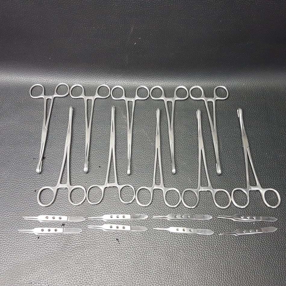 Large Selection of Stainless Steel Medical Clamps and Pinches (Bid for all)
