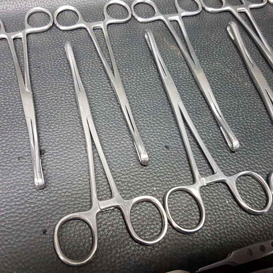 Large Selection of Stainless Steel Medical Clamps and Pinches (Bid for all)