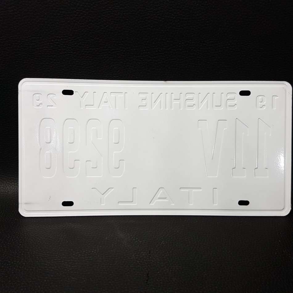 Reproduces Embossed Vintage Look Italy Number Plate!!!
