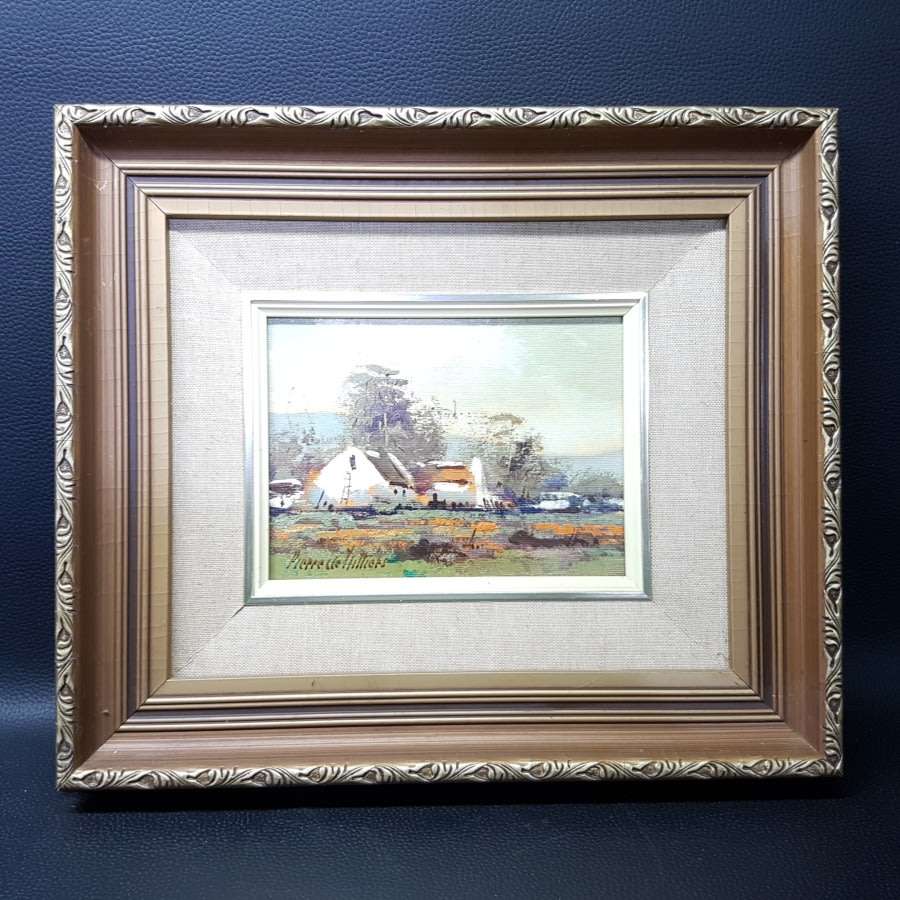 Framed Original Pierre de Villiers(1921-2007) Oil on Board Landscape 380mm x 340mm