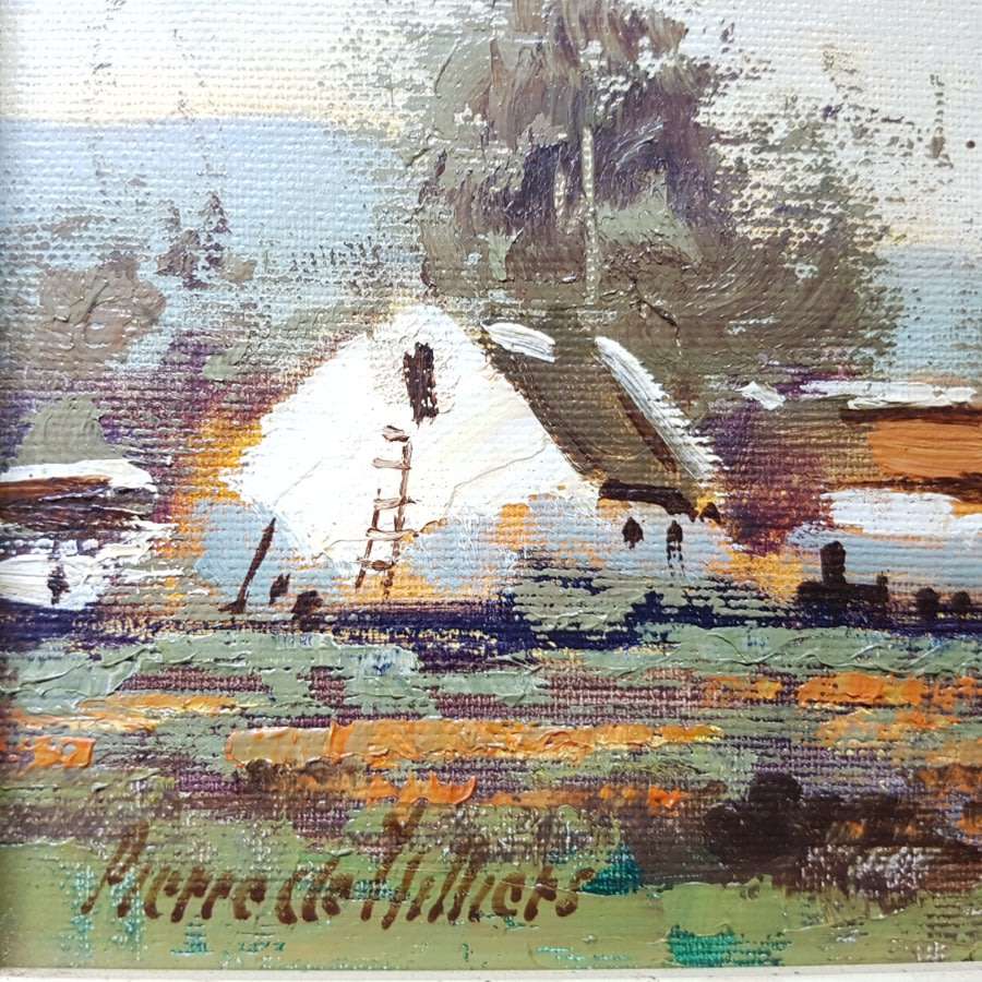 Framed Original Pierre de Villiers(1921-2007) Oil on Board Landscape 380mm x 340mm