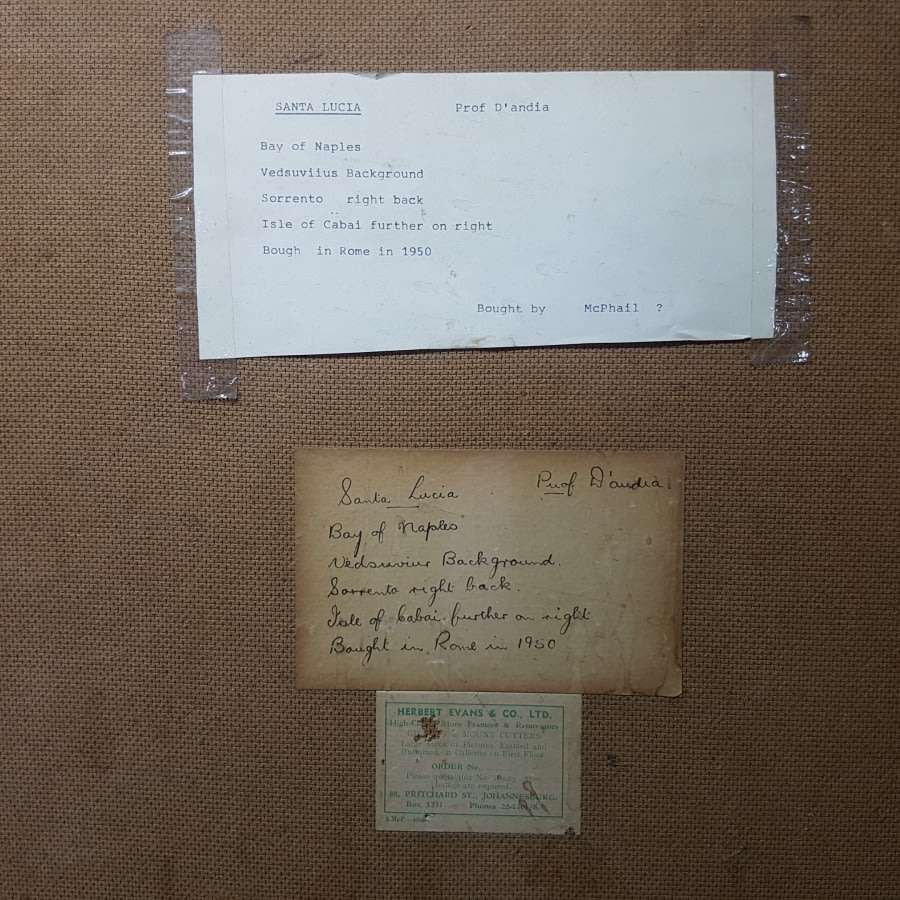 RARE!!! Large Signed D'Auria - Bay Of Naples (Oil on Canvas on Board)