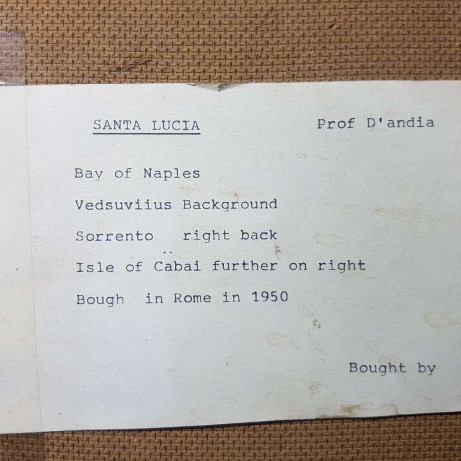 RARE!!! Large Signed D'Auria - Bay Of Naples (Oil on Canvas on Board)