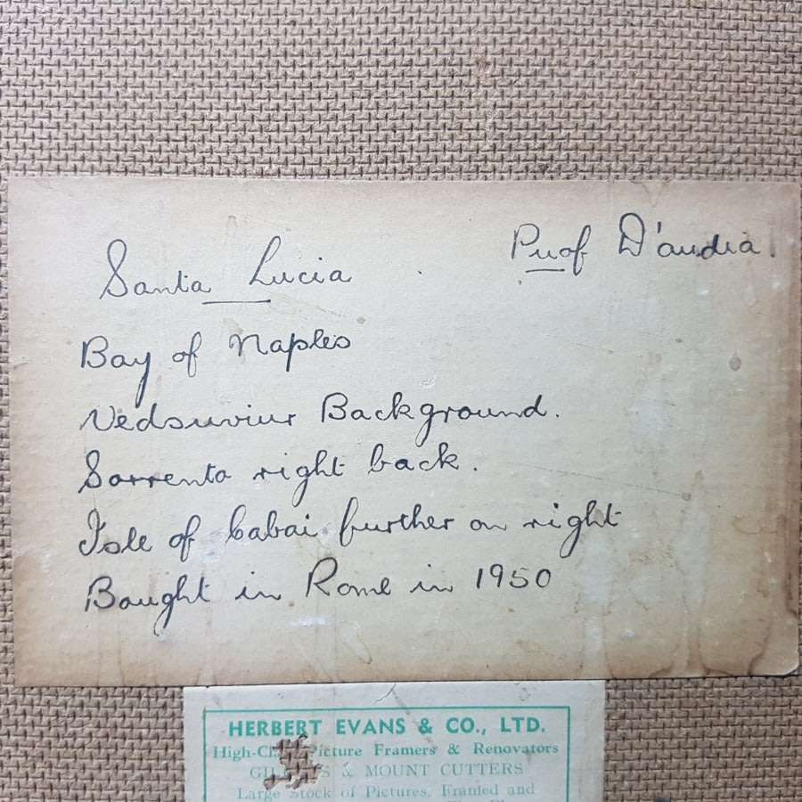 RARE!!! Large Signed D'Auria - Bay Of Naples (Oil on Canvas on Board)