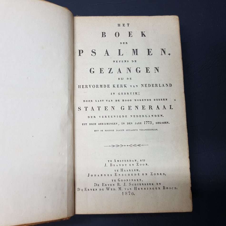 RARE!!! 1870 Leather Bound Antique "Het Boek Der Psalmen Nevens de Gezangen"