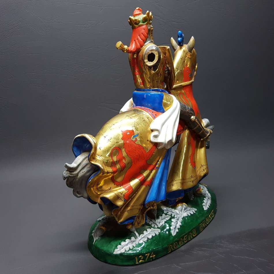 RARE!!! Highly Decorative Glazed Porcelain LARGE Knight on Horse!!!