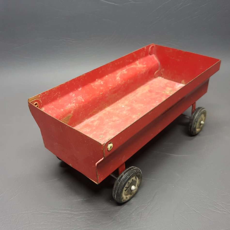 Large Vintage Pressed Metal Farm Trailer!!!