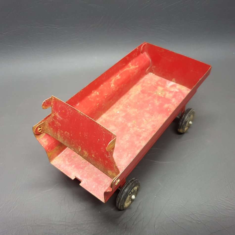 Large Vintage Pressed Metal Farm Trailer!!!