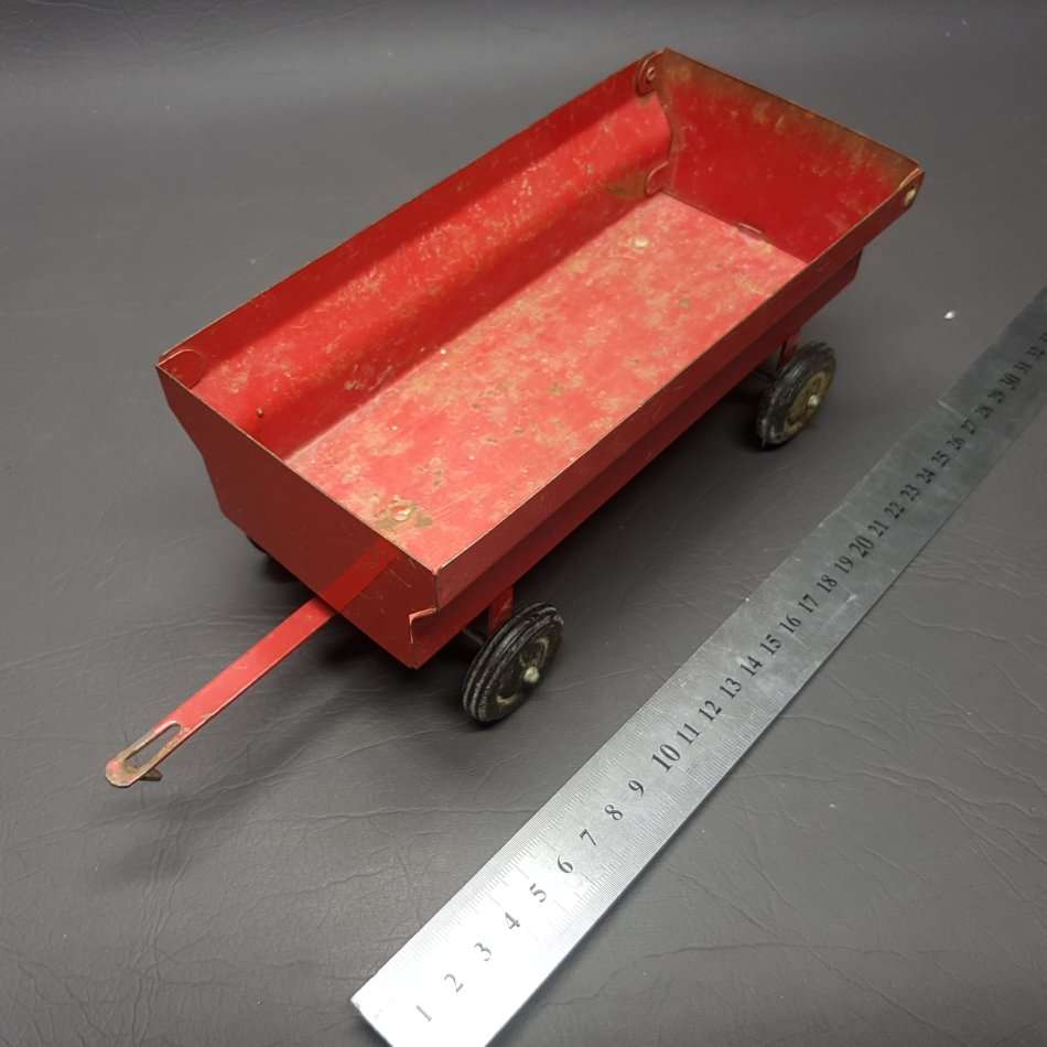 Large Vintage Pressed Metal Farm Trailer!!!