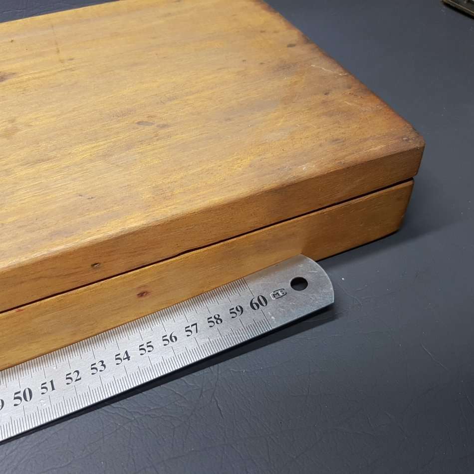 RARE!!!! LARGE Vintage Wood Boxed Stronghold Enterprise Stocks and Dies Box!!!