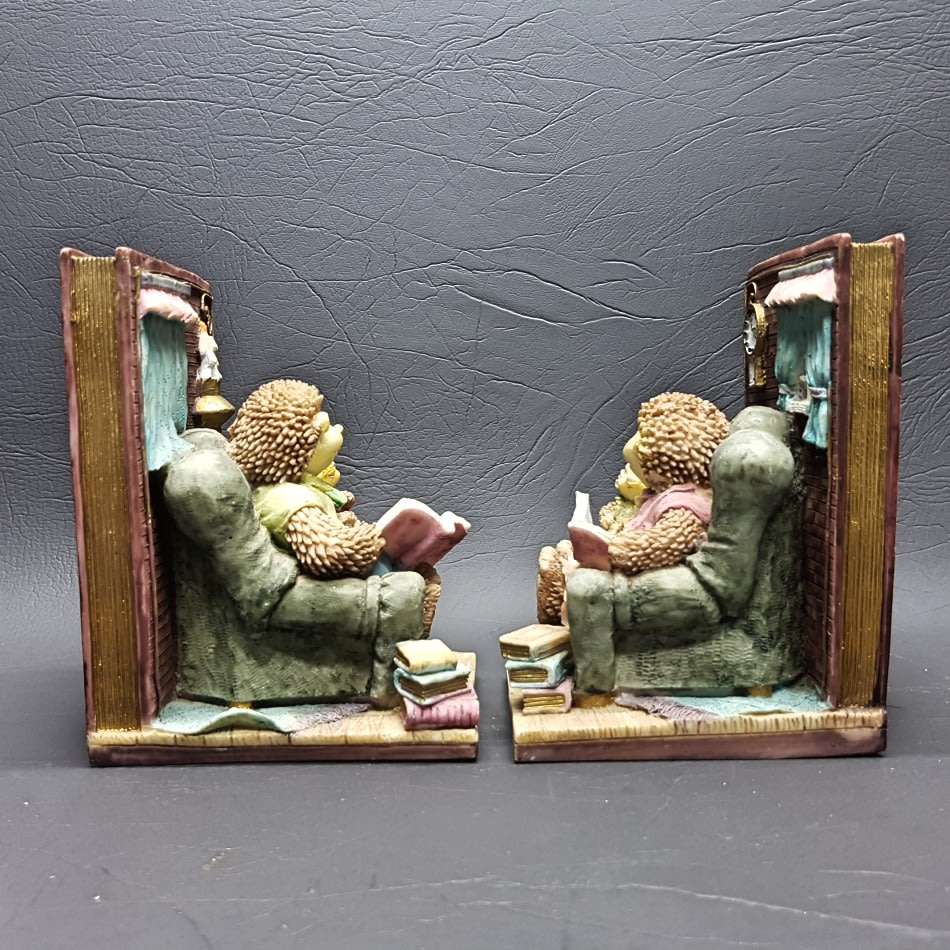 RARE!!! Highly Detailed Porcupine Family Bookends!!!
