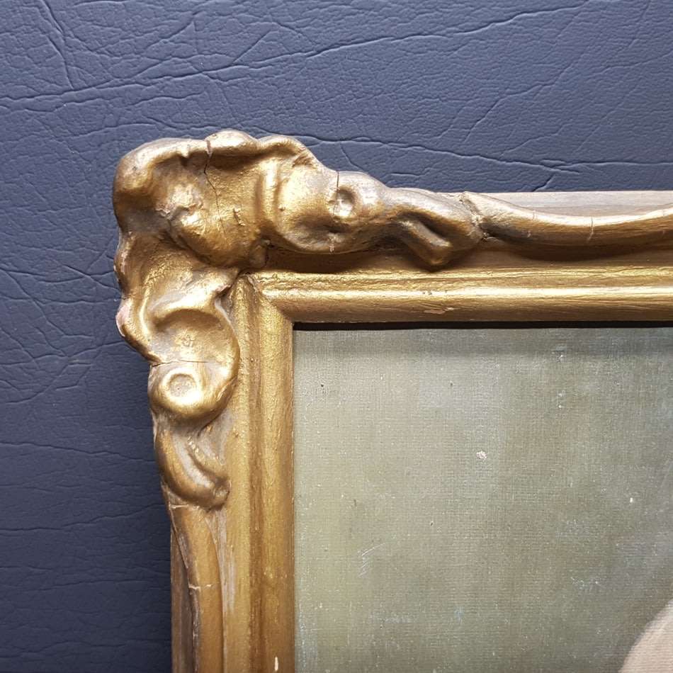 RARE!!! Antique Framed Oil On Canvas Portrait (Unsigned)