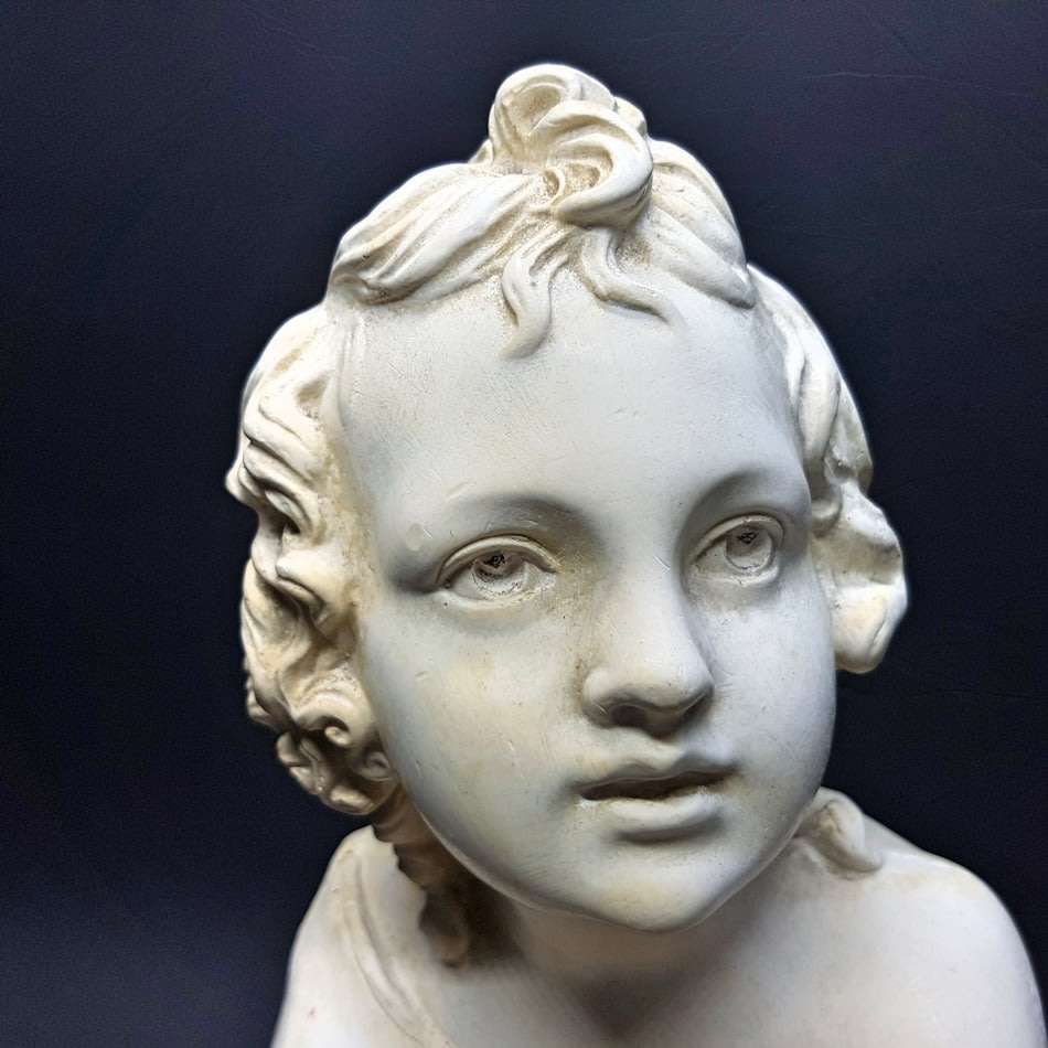 RARE!!! Original Signed Plaster-cast Torso Of Young Girl and Books!!!!