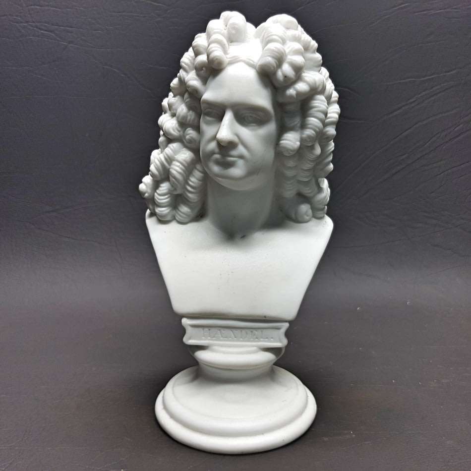 RARE!!! Highly Detailed German White Porcelain "Handel" Bust Paperweight!!! (160mm Tall )