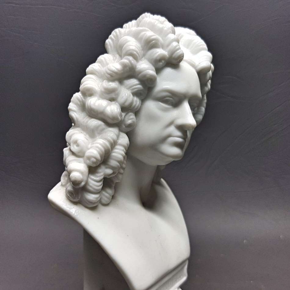 RARE!!! Highly Detailed German White Porcelain "Handel" Bust Paperweight!!! (160mm Tall )