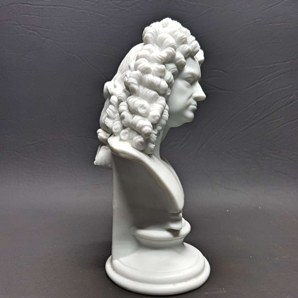 RARE!!! Highly Detailed German White Porcelain "Handel" Bust Paperweight!!! (160mm Tall )