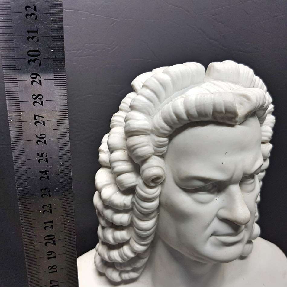 RARE!!! LARGE Highly Detailed German White Porcelain "J.S Bach" Bust!!! (300mm Tall )