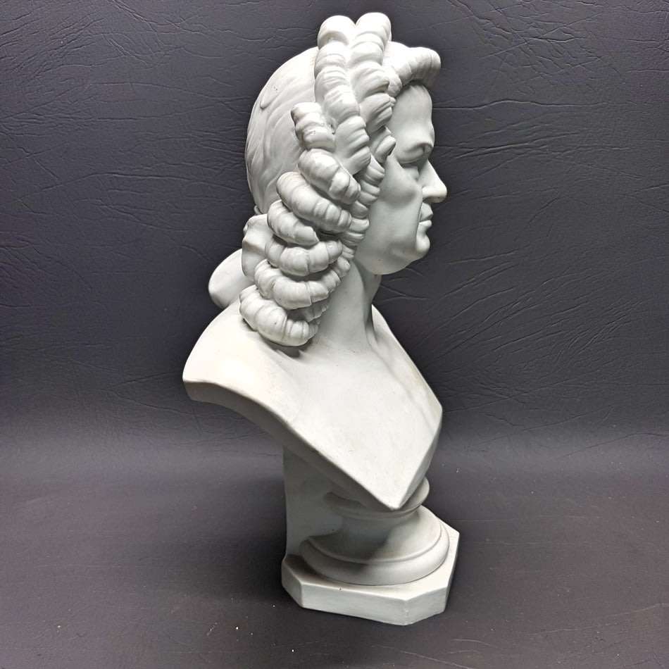 RARE!!! LARGE Highly Detailed German White Porcelain "J.S Bach" Bust!!! (300mm Tall )