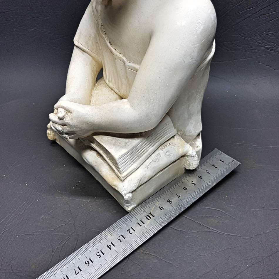 RARE!!! Original Signed Plaster-cast Torso Of Young Girl and Books!!!!