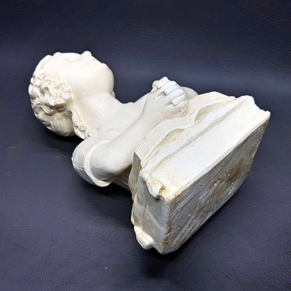 RARE!!! Original Signed Plaster-cast Torso Of Young Girl and Books!!!!