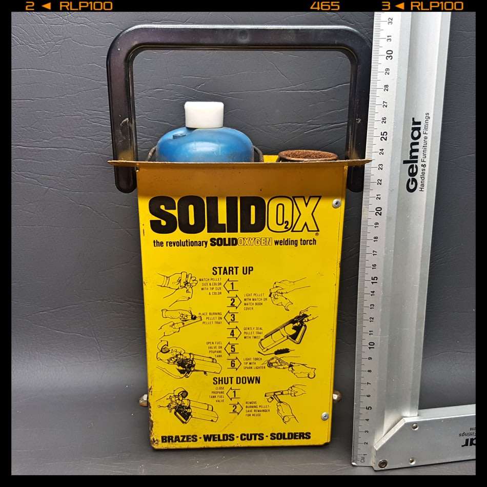Original Vintage SOLIDOX Small Welding Torch Display