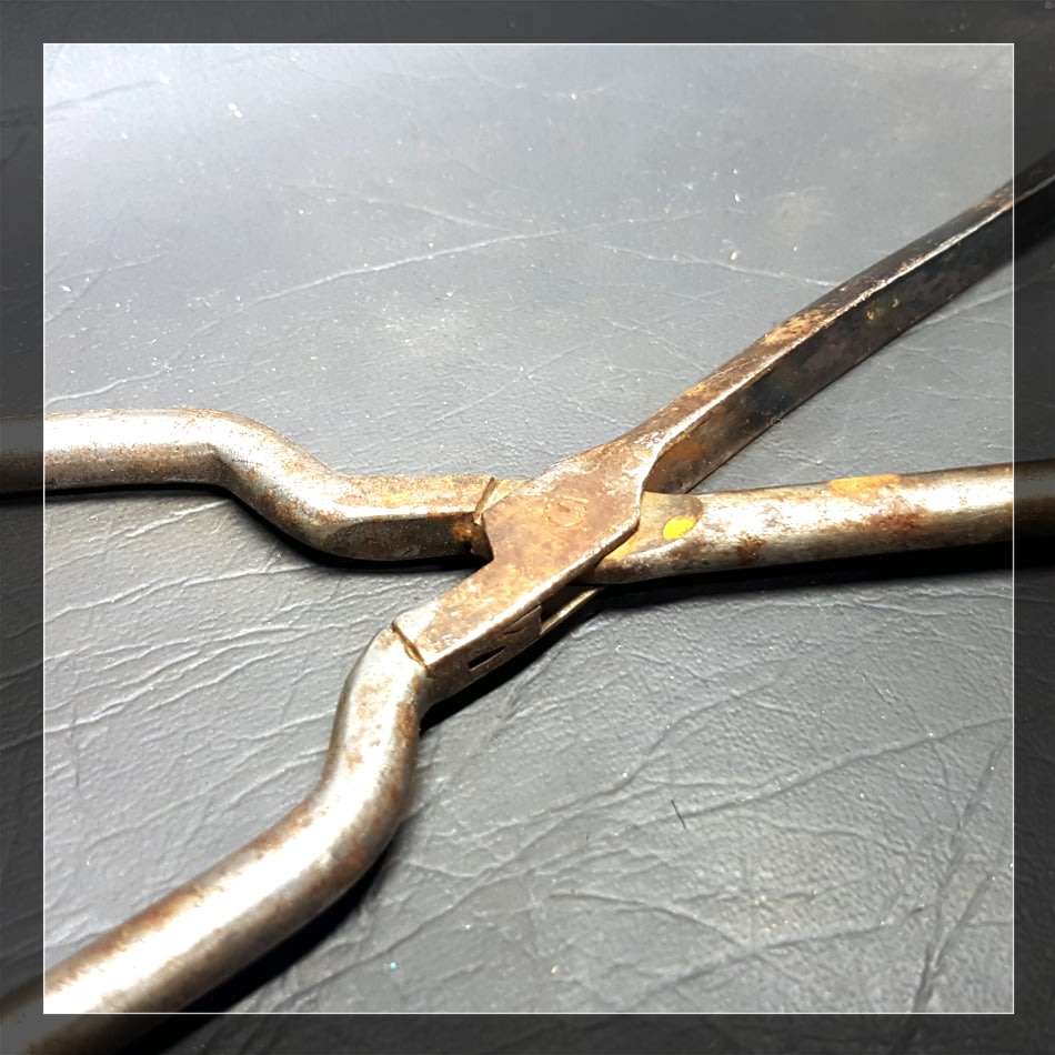 RARE!!! Three Antique Metal, Wood and Bone Hair Curling Tongs!!!