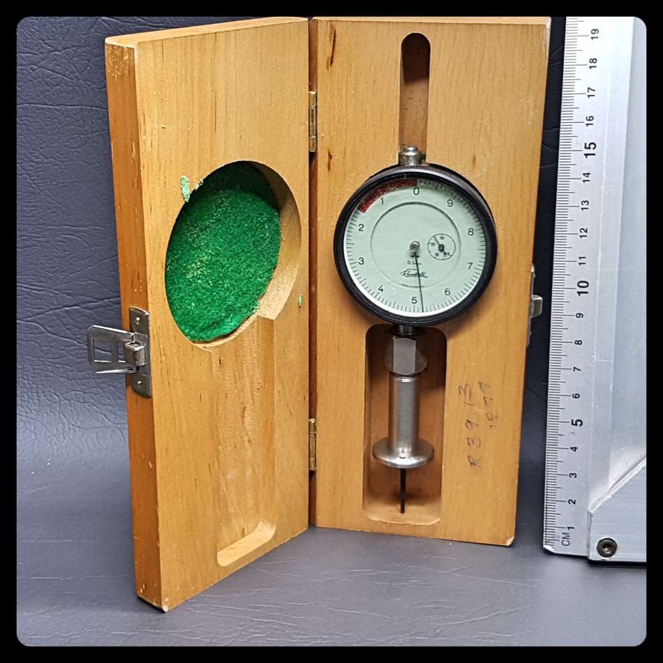 Vintage Wood Boxed Rambold .01 mm Gauge Made in Germany