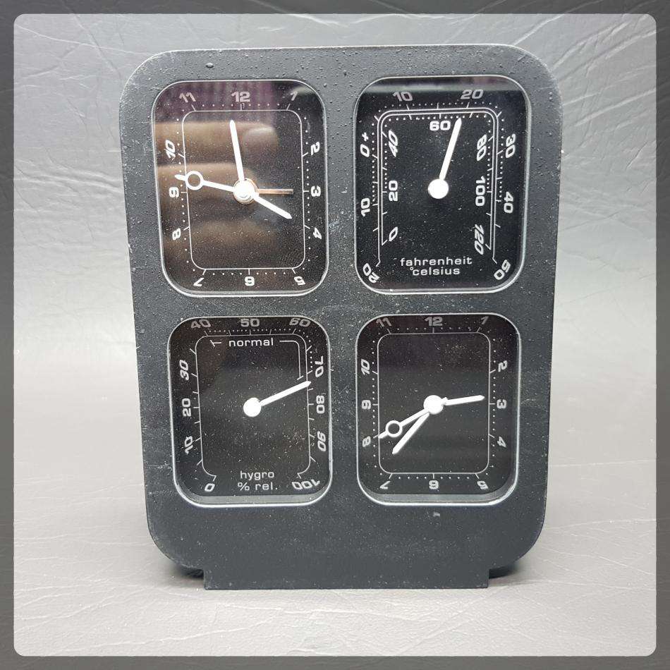 Original Cast Metal Digital Clock Barometer Combo (Working)