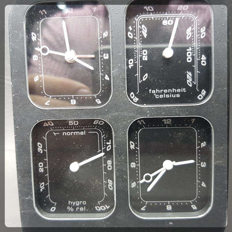 Original Cast Metal Digital Clock Barometer Combo (Working)