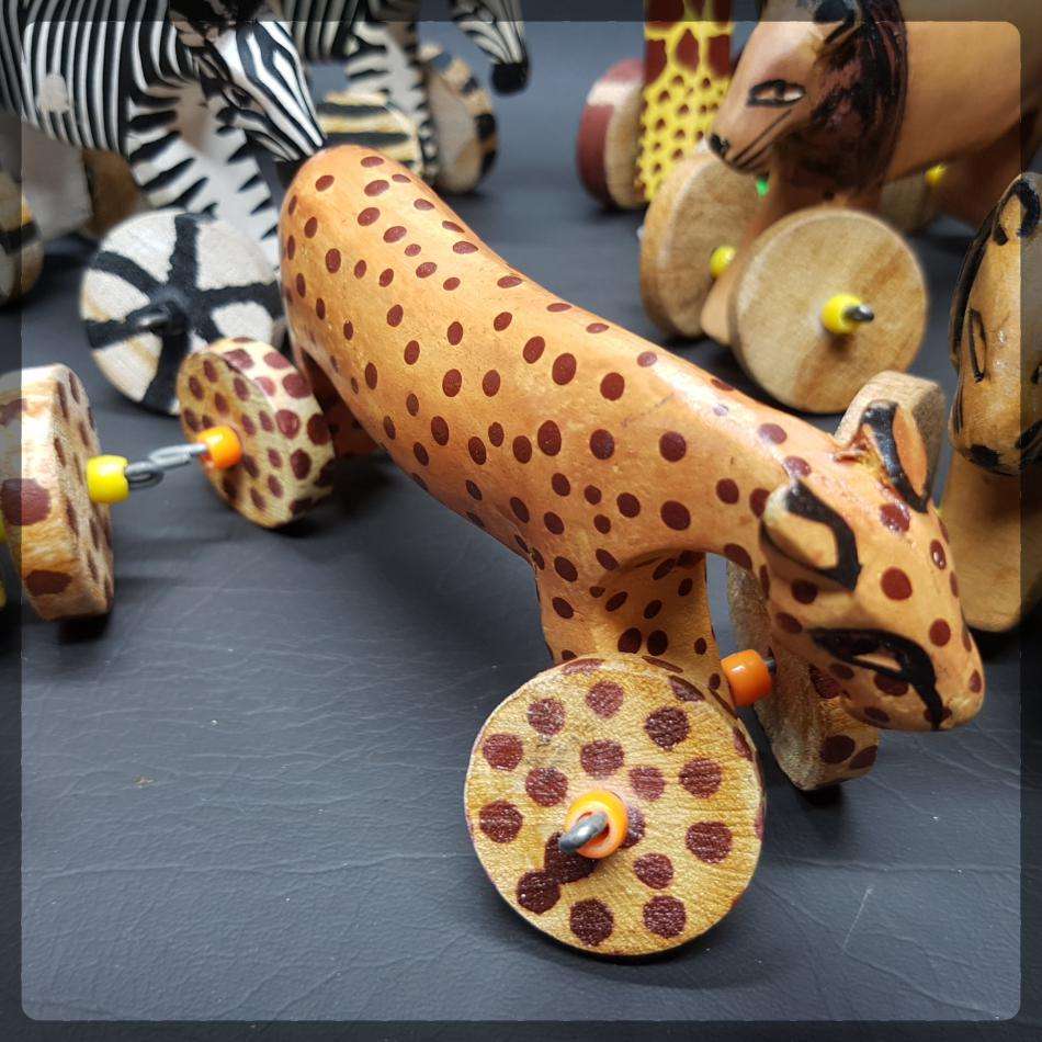 RARE!!! African Hand Crafted Animal Pull Toy Collection!!!