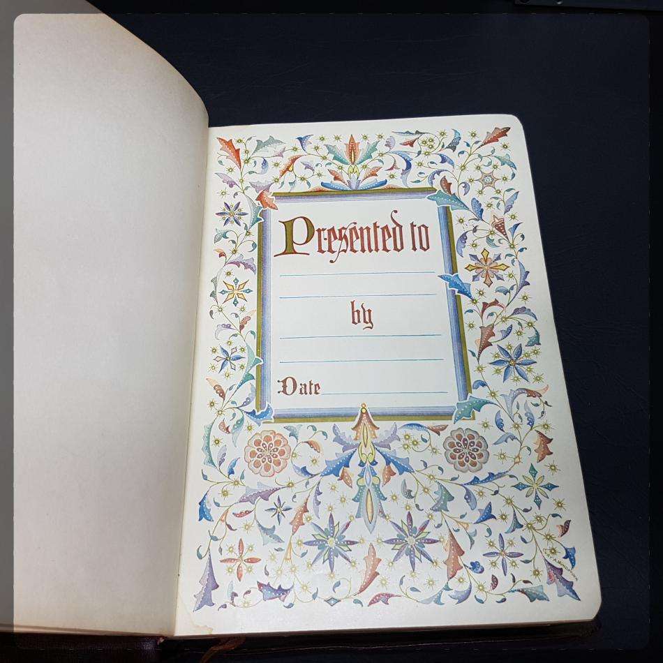 Large Leather Bound 1950's Illustrated Holy Bible!!!