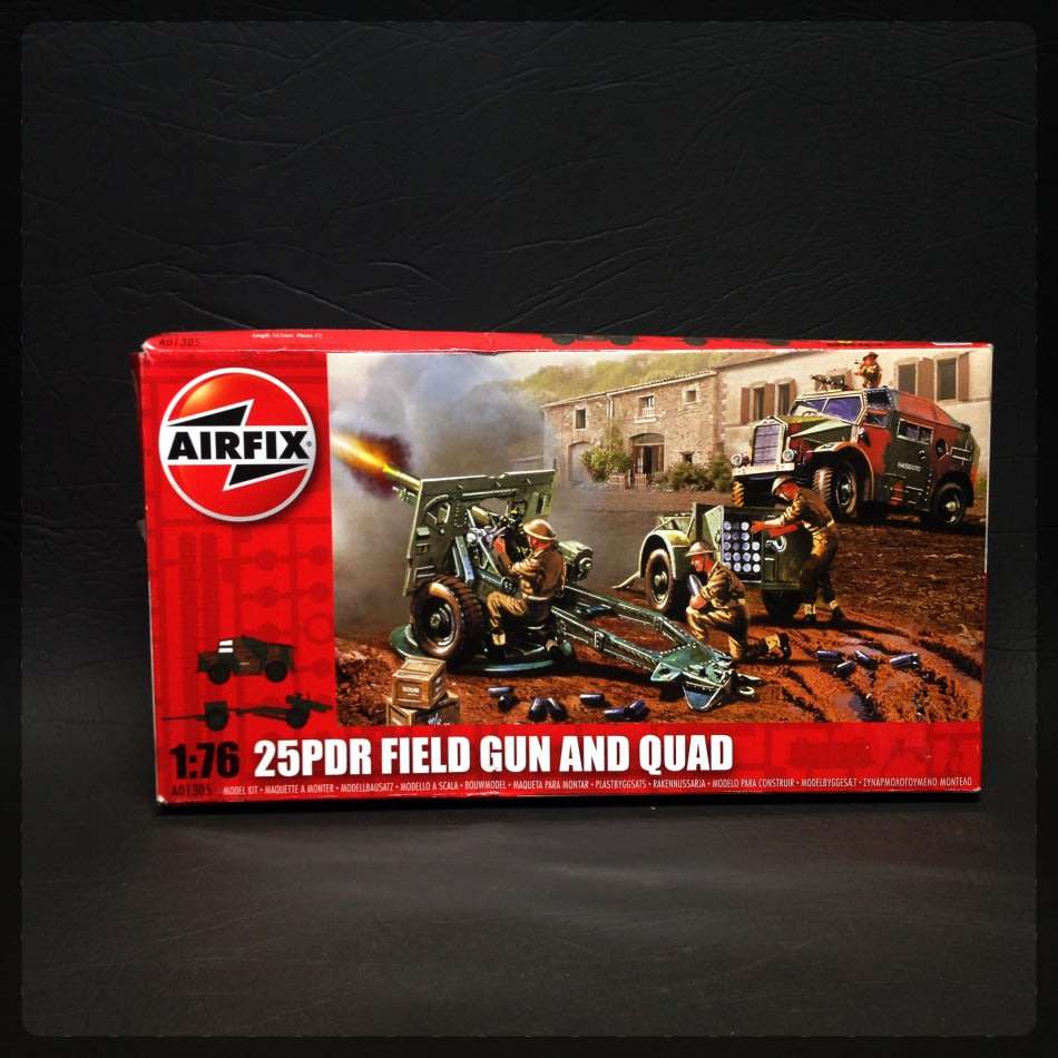 Airfix 1:76 25 PDR Field Gun and Quad (Complete)