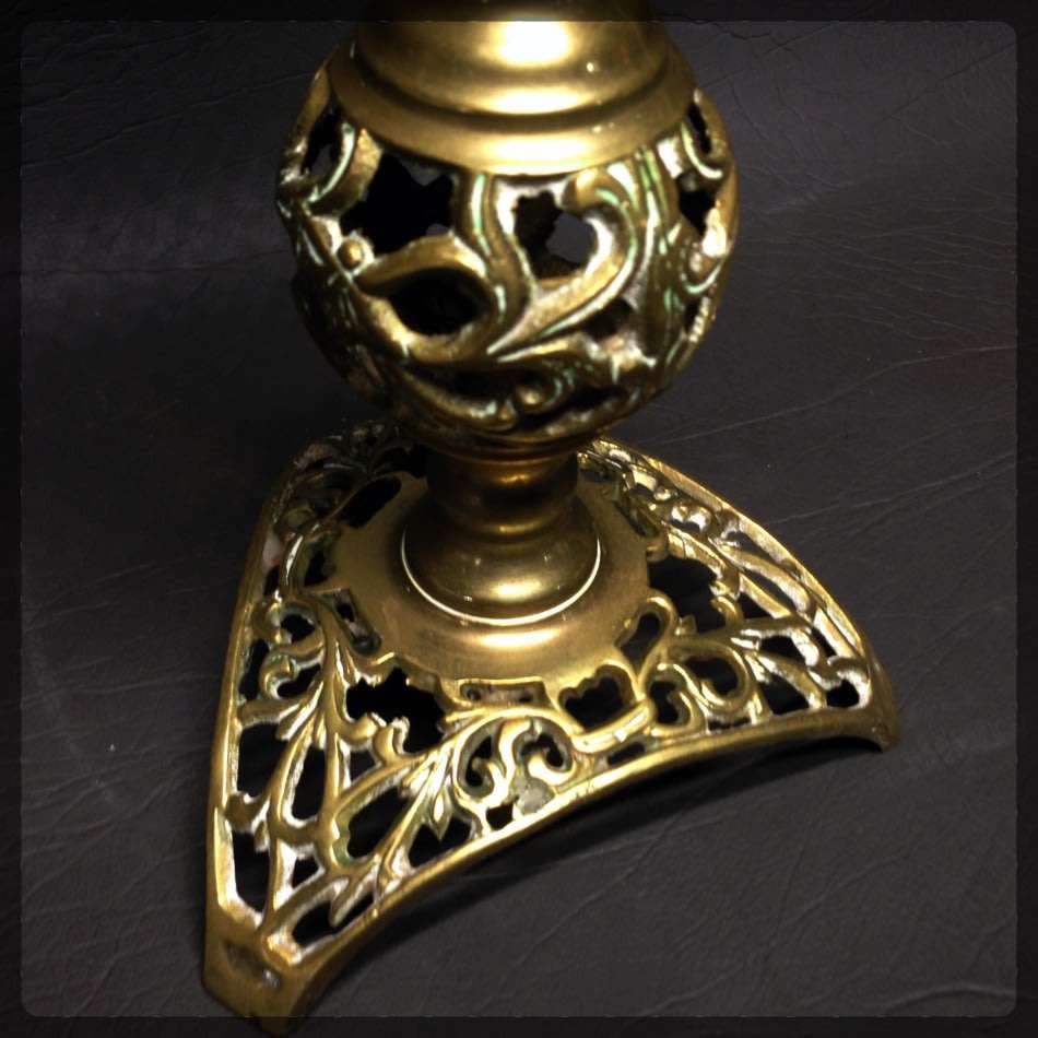 Large Highly Decorative Solid Cast Brass Candle Stand!!!