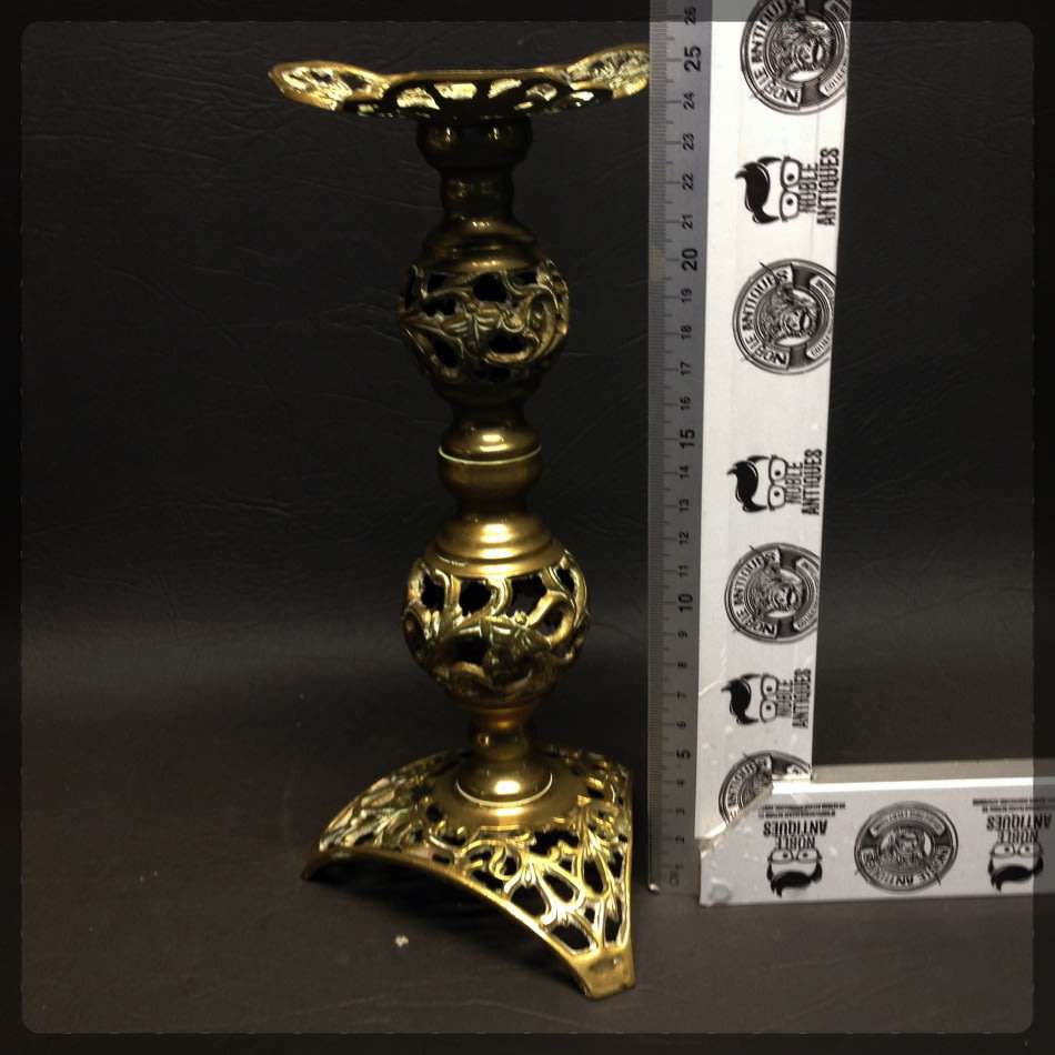 Large Highly Decorative Solid Cast Brass Candle Stand!!!
