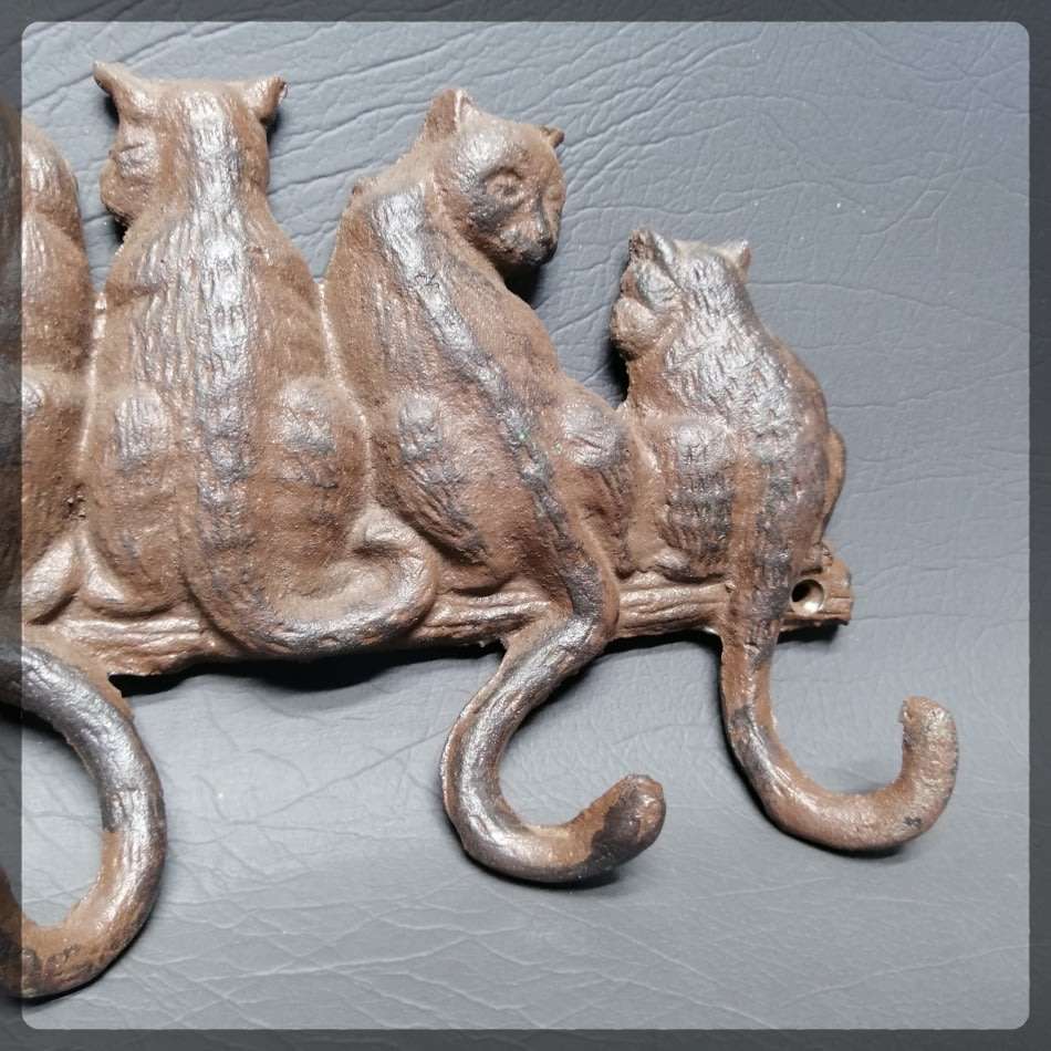 Original Wall Mount Cast Iron Cats Tail Clothing Hooks!!!