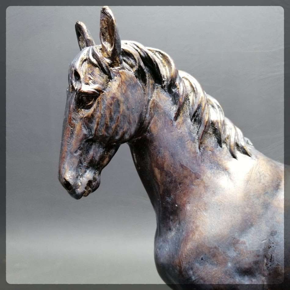 Detailed Applied Bronze Composite Equestrian Themed Statue!!! (250mm x 250mm)