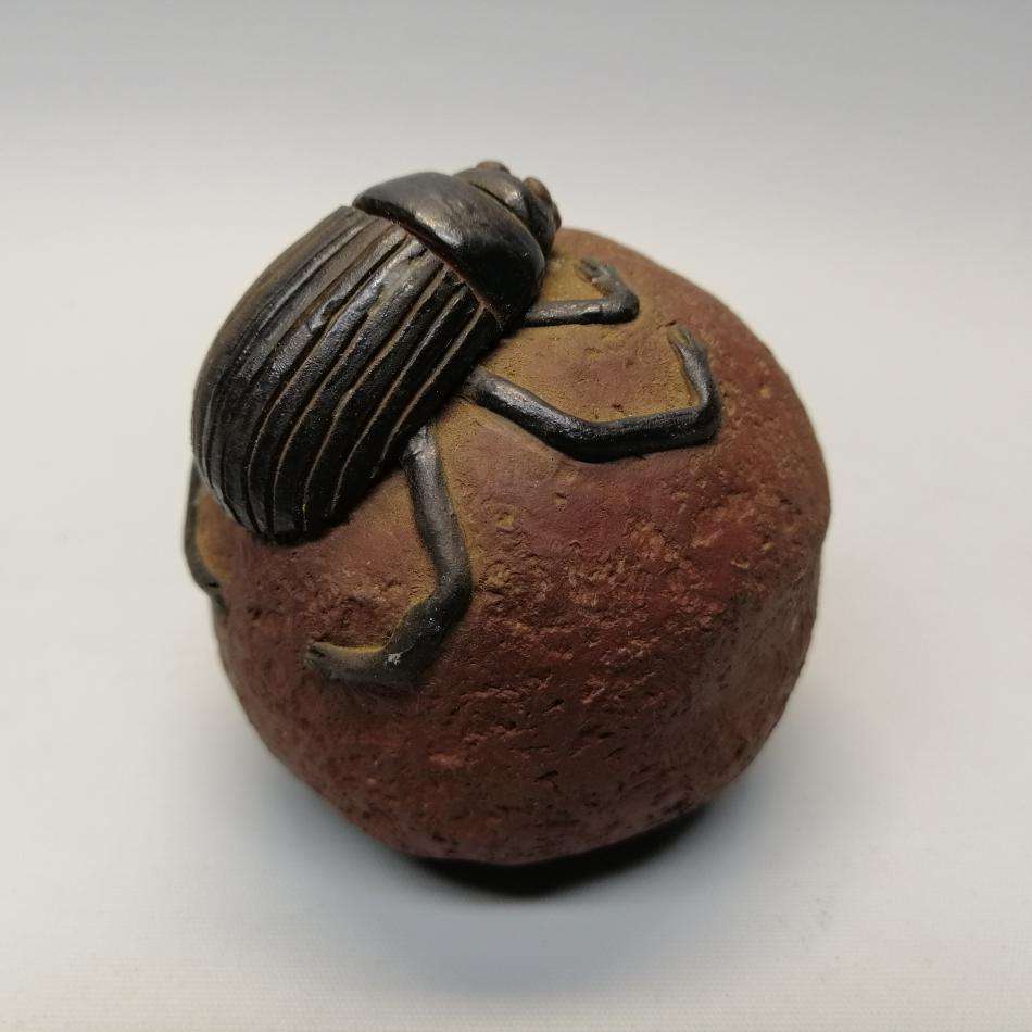 Large Vintage African Stoneware Dung Beetle Paperweight!!!