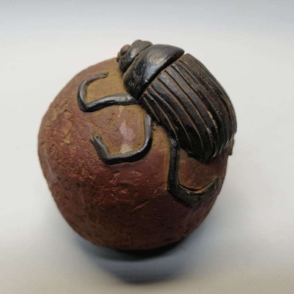 Large Vintage African Stoneware Dung Beetle Paperweight!!!