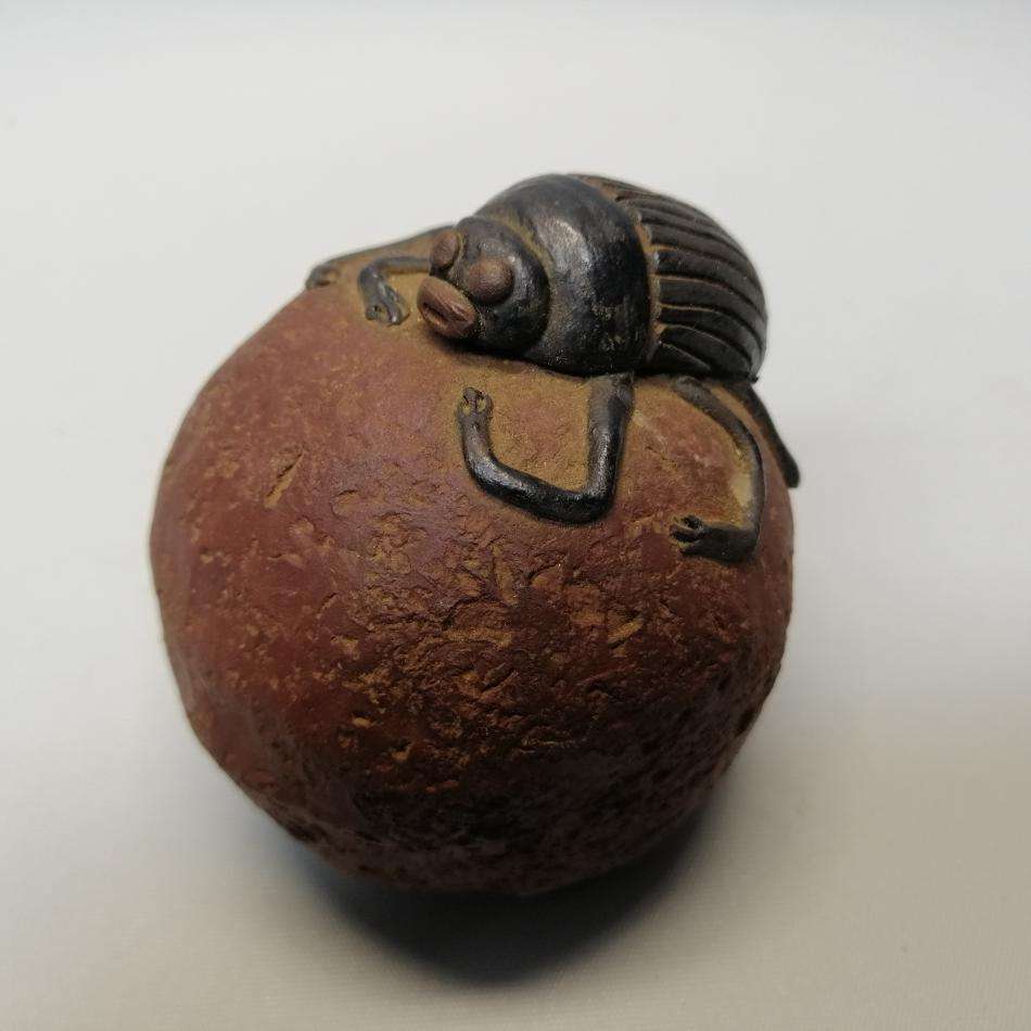 Large Vintage African Stoneware Dung Beetle Paperweight!!!