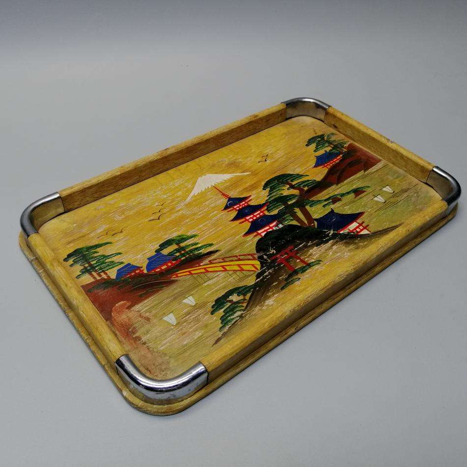 Original 1950's Vintage Hand Painted Japanese Tea Serving Tray!!!