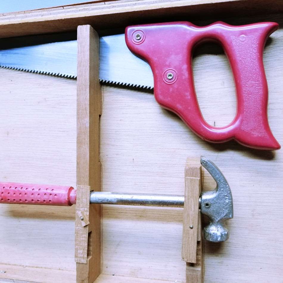 RARE!!! Original Vintage Metal Wood and Hard Plastic Kids Wood Tool Box!!!