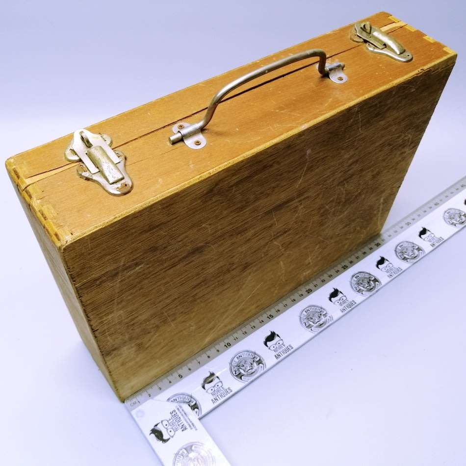 RARE!!! Original Vintage Metal Wood and Hard Plastic Kids Wood Tool Box!!!